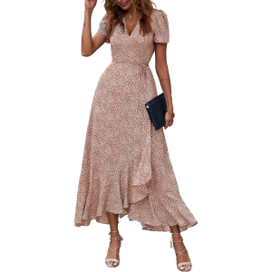 Boho Floral Wrap Around Maxi Dress For Women