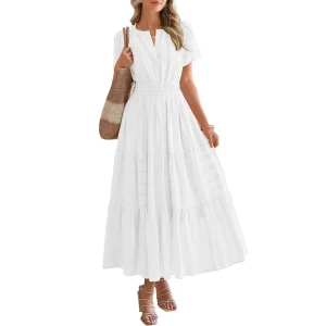 Flowy Boho Design Lightweight Maxi Dress For Women