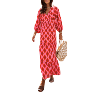 Loose Fit Casual Bohemian Pattern Long Maxi Dress For Women