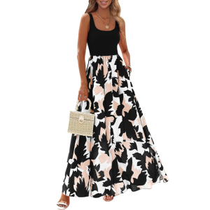 Sleeveless Boho Floral Maxi Sundress For Women