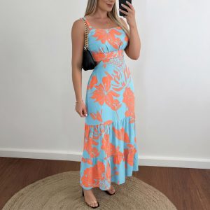 Sleeveless Floral Boho Maxi Dress for Women