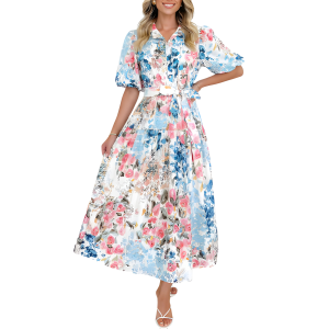Summer Floral Design Maxi Dress For Women